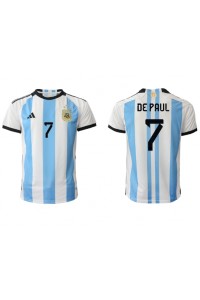 Argentina Rodrigo de Paul #7 Fotballdrakt Hjemme Klær VM 2022 Korte ermer